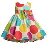 Bonnie Baby Large Dots Birthday Dress with Headband, 12 Months