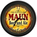 Maun 's Beer and Ale Black Cascading Pub Style Wall Clock
