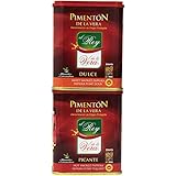 Artisan Spanish smoked paprika, Pimenton from La Vera region. Hot and Sweet. Set of 2 tins.