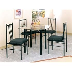 Black Finish Table/Chair