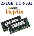 2GB Dual Channel Kit Mustang / Hynix original 2 x 1 GB 200 pin DDR-333 (PC-2700) 64Mx8x16 double side f&uuml;r DDR1 Notebooks