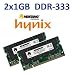 2GB Dual Channel Kit Mustang / Hynix original 2 x 1 GB 200 pin DDR-333 (PC-2700) 64Mx8x16 double side f�r DDR1 Notebooks