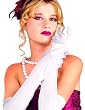 Red, Black or White Ruffled Long Gloves