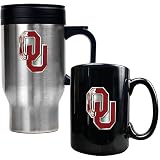 Great American Products Oklahoma Sooners Stainless Steel Travel Mug & Ceramic Mug Set