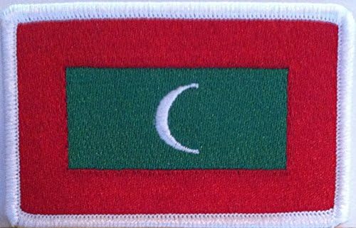 Maldives Embroidery Iron-on Patch Emblem White Border