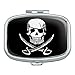 Pirate Skull Crossed Swords Tattoo Design Rectangle Pill Case Trinket Gift Box