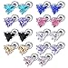 IBLUE Jewelry 9 Pairs Stainless Steel Womens CZ Stud Earrings Set Piercing