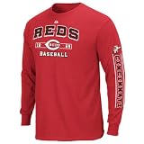 Majestic Cincinnati Reds Youth Past Time Original Long Sleeve T-Shirt - Red (X-Large)
