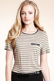 Autograph Round Neck Striped Top