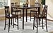 5pc Counter Height Dining Set Tangled Circle Chair Back in Dark Cherry