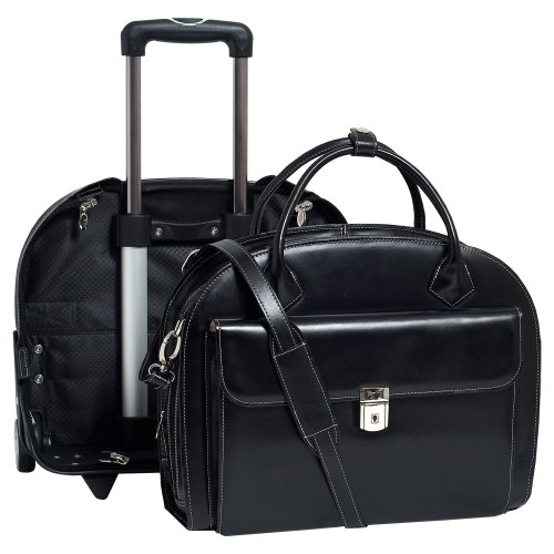 McKleinUSA GLEN ELLYN 94365 Black Leather Detachable-Wheeled Women's Case McKleinUSA GLEN ELLYN 94365 Black Leather Detachable-Wheeled Women's Case