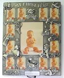 "My First Year" Rectangular Photos - Twelve 1½"×2" Birth Thru 11 Months & One - 3½×5 Photo Frame with an Engraveable Surface