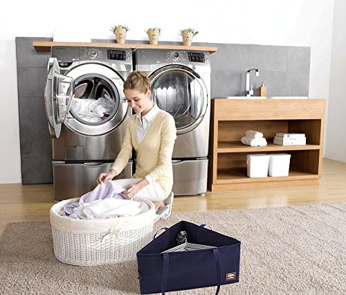 Hanger Hamper Storage Standard Size Hangers Organizer Easy Carry Save Space - Navy Blue