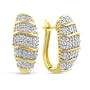 0.50 Carat Diamond Sterling Silver Gold Plated Hoop Earrings