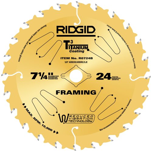 Ridgid R0724B 21053 71/4-Inch by 24-tooth Framing Saw Blade