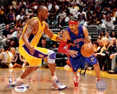 Allen Iverson Autographed/Hand Signed 8x10 Photo Detroit Pistons PSA/DNA