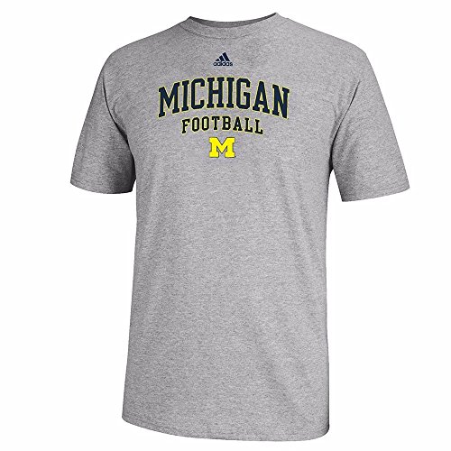 adidas Michigan Wolverines Football Wordmark T-Shirt - Grey