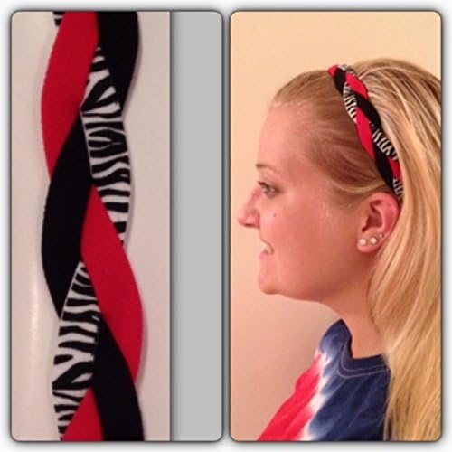 Fabulicous Red Zebra Braided Headband© - NON SLIP Sports Headband