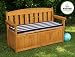 For Kids Only, Inc. Outdoor Storage Bench with Navy Stripe Cushion