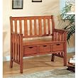 Cherry brown finish wood storage bench with 3 drawers By Coaster