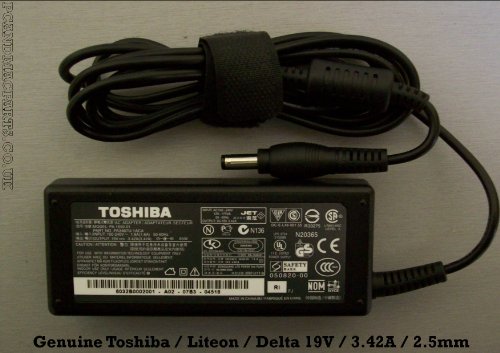 GENUINE Toshiba 19V - 3.42A Original Laptop Adapter Battery Charger - Includes UK Power Cord - PA-1650-21 PA-1650-22 SADP-65KB A PA3714U-1ACA PA3714E-1AC3 PA3467U-1ACA