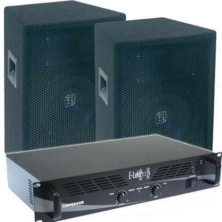 400W DJ PA ANLAGE Set Verstärker + 2x 8