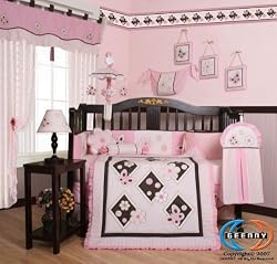 Boutique Brand New GEENNY Pink Butterfly 13PCS Baby Nursery CRIB BEDDING SET
