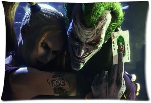 Morimo Joker and Harley Quinn Love Style Custom Zippered Rectangle Pillow Case Pillowcases Throw Cover Size:20"x 30" (Two Sides)
