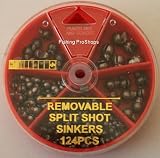 HT 124 Pc. Removable Split Shot Sinkers - w/Dial Case