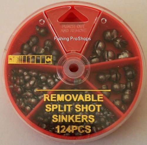 HT 124 Pc. Removable Split Shot Sinkers - w/Dial Case
