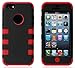 HESGI Perfect Protect Your iPhone Mobile 3in1 Hard and Soft Impact Hybrid Armor Case Combo Suitable Fit For iPhone 5C Red+Black