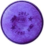 3M 2097 P100 Particulate Filter with Organic Vapor Relief, 2-Pack