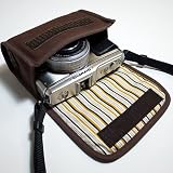 suono ハンドメイド オリンパス ペン E-P1ケース（ココア・イエローストライプ）