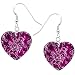 Heart Pink Graffiti Pink Hibiscus Earrings