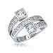 Sterling Silver Cubic Zirconia CZ Fancy Design Fashion Ring