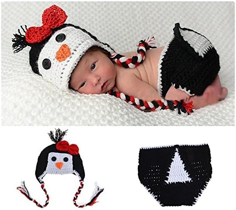 Unisex Baby Cotton Knit Photography Crochet Beanies Hats and Skirt Outfits