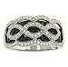Black and White Pave Scroll Fashion Ring 1.05cttw