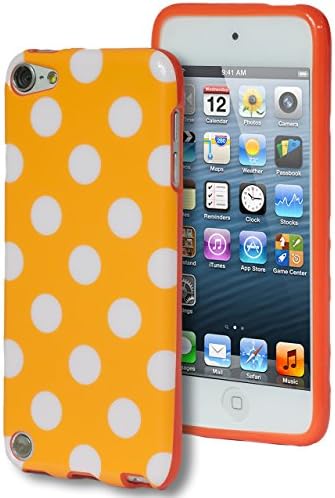 iPod Touch 5 Case, Bastex Orange & White Polka Dot Flex TPU Case Cover for Apple iPod Touch 5**INCLUDES SCREEN PROTECTOR AND STYLUS** [Compatible with iPod Touch 5]