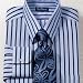 Blue Twill Wide Stripe Dress Shirt