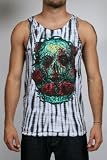 Iron Fist - Santeria Tie Dye Mens Tank Top in White/Black Tie Dye