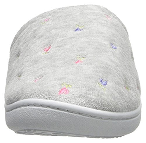 Isotoner Women's Embroidered Clog 8.5-9, Heather Grey