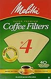 Melitta Cone Coffee Filters, Natural Brown, No. 4, 40-Count Filters