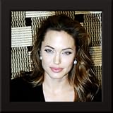 Angelina Jolie Custom Framed 12x12 Color Photo (Wearing Pearl Earings)