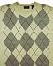 Arrow Men's Long Sleeve Fine Gauge Knit V-Neck Sweater, Beige & Grey Argyle - XX-Large