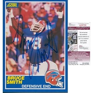 Bruce Smith Autographed 1989 Score Card JSA - Signed NFL Football Cards