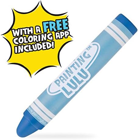 Kids Stylus Crayon - Fun & Colorful Stylus Pen for Touchscreen Tablets & Smartphones. Free Coloring App Included! (Blue)
