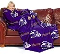 Minnesota Vikings Adult Comfy Throw Blanket with Sleeves