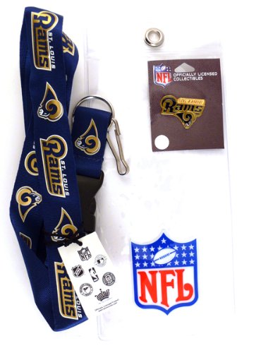 St. Louis Rams Lanyard with Ticket Holder and Logo Pin