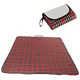 Kapoo Beach Picnic Outdoor Blanket Mat, Water-resistant Outdoor Mat, All-purpose Mat, Perfect for Picnic, Beach, Traveling, Camping, Hiking, Foldable Blanket (Red)
