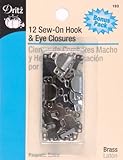 Dritz(R) Skirt Hook & Eye- 1/2 Inch Nickel & Black 12/Pk